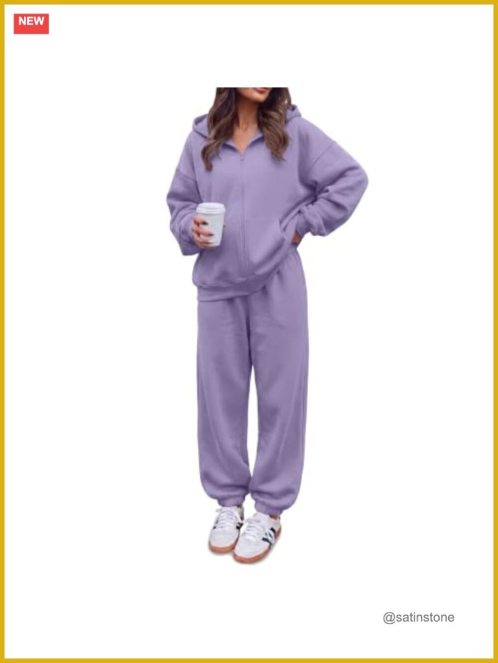 Women 2 Piece Sweatsuit Hooded Zip Sweatshirt Jogger Pants Tracksuit Set
